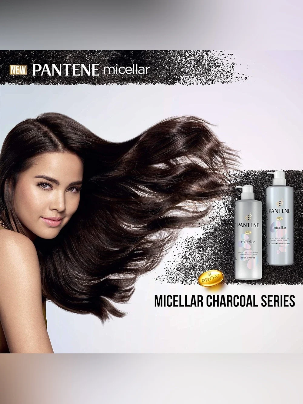 Pantene • Micellar Detox & Scalp Cleanse Shampoo  • White Charcoal (Thailand)
